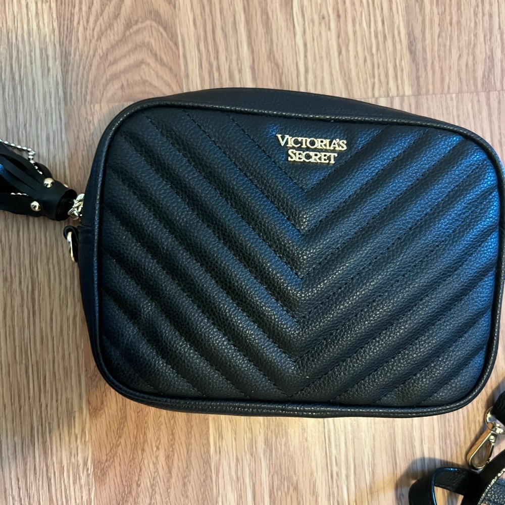 Victoria's Secret Black Chevron Belt Bag